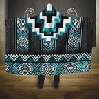 Paua Shell Taniko Pattern Aotearoa Hooded Blanket Niho Taniwha Mix Poutama