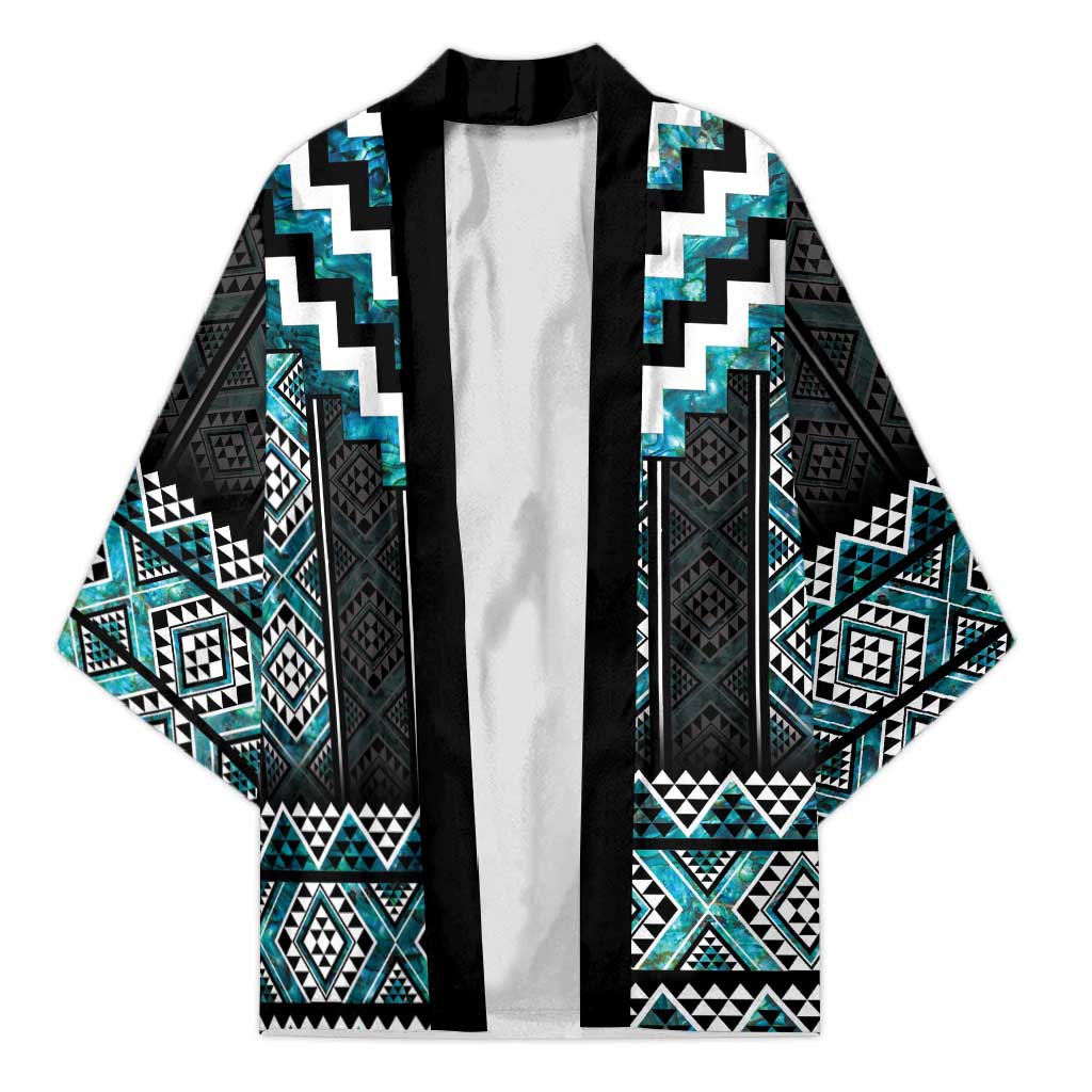 Paua Shell Taniko Pattern Aotearoa Kimono Niho Taniwha Mix Poutama - Aussie Hoodie