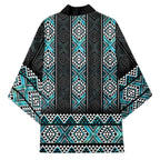 Paua Shell Taniko Pattern Aotearoa Kimono Niho Taniwha Mix Poutama - Aussie Hoodie
