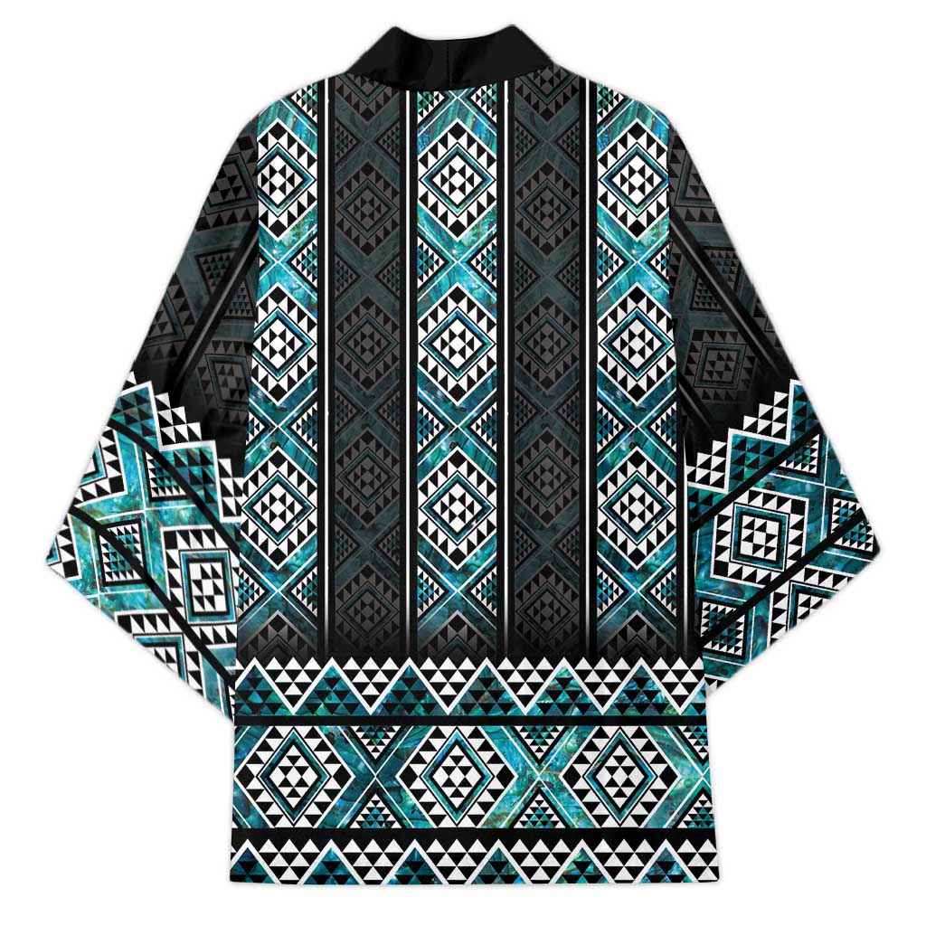 Paua Shell Taniko Pattern Aotearoa Kimono Niho Taniwha Mix Poutama - Aussie Hoodie