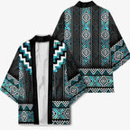 Paua Shell Taniko Pattern Aotearoa Kimono Niho Taniwha Mix Poutama - Aussie Hoodie
