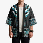 Paua Shell Taniko Pattern Aotearoa Kimono Niho Taniwha Mix Poutama - Aussie Hoodie