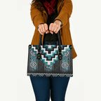 Paua Shell Taniko Pattern Aotearoa Leather Bag Niho Taniwha Mix Poutama - Aussie Hoodie