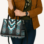 Paua Shell Taniko Pattern Aotearoa Leather Bag Niho Taniwha Mix Poutama - Aussie Hoodie
