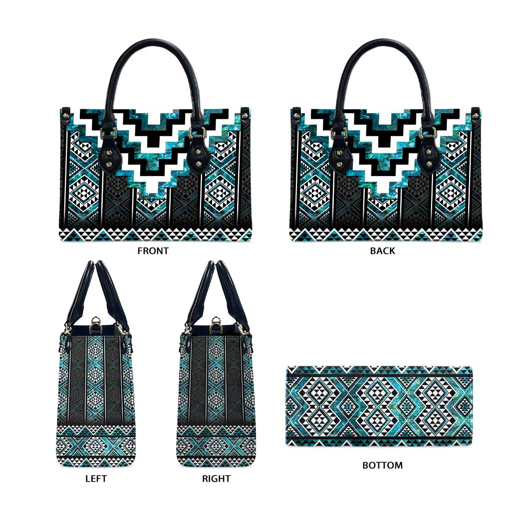Paua Shell Taniko Pattern Aotearoa Leather Bag Niho Taniwha Mix Poutama - Aussie Hoodie