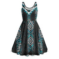 Paua Shell Taniko Pattern Aotearoa Midi Dress Niho Taniwha Mix Poutama - Aussie Hoodie