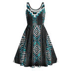 Paua Shell Taniko Pattern Aotearoa Midi Dress Niho Taniwha Mix Poutama - Aussie Hoodie