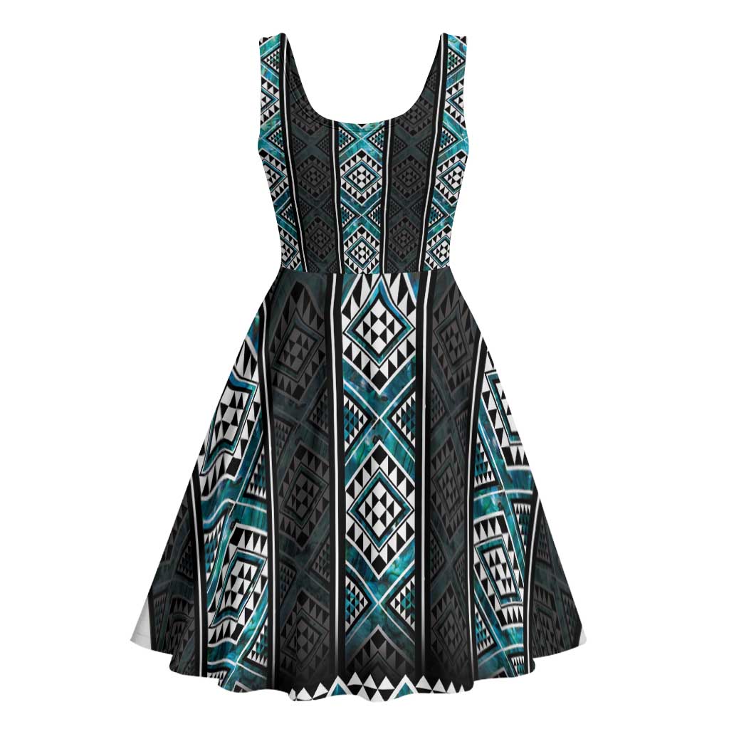 Paua Shell Taniko Pattern Aotearoa Midi Dress Niho Taniwha Mix Poutama - Aussie Hoodie