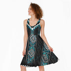Paua Shell Taniko Pattern Aotearoa Midi Dress Niho Taniwha Mix Poutama - Aussie Hoodie