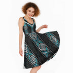 Paua Shell Taniko Pattern Aotearoa Midi Dress Niho Taniwha Mix Poutama - Aussie Hoodie
