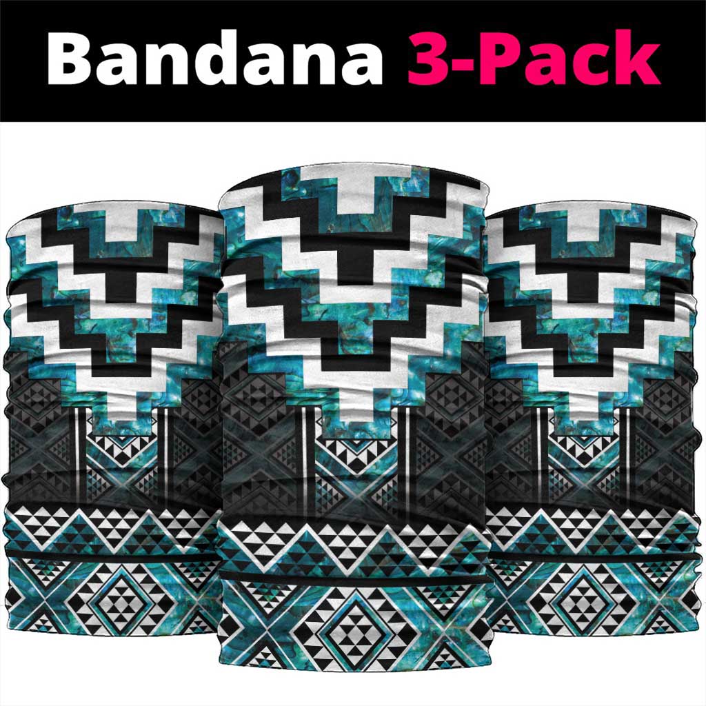 Paua Shell Taniko Pattern Aotearoa Neck Gaiter Niho Taniwha Mix Poutama - Aussie Hoodie