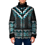 Paua Shell Taniko Pattern Aotearoa Padded Jacket Niho Taniwha Mix Poutama - Aussie Hoodie