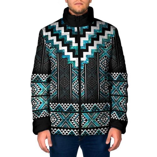 Paua Shell Taniko Pattern Aotearoa Padded Jacket Niho Taniwha Mix Poutama - Aussie Hoodie