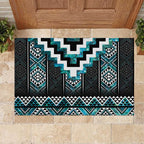 Paua Shell Taniko Pattern Aotearoa Rubber Doormat Niho Taniwha Mix Poutama