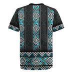 Paua Shell Taniko Pattern Aotearoa Rugby Jersey Niho Taniwha Mix Poutama
