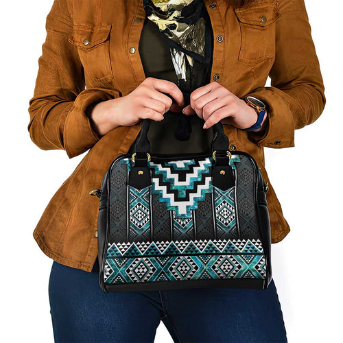 Paua Shell Taniko Pattern Aotearoa Shoulder Handbag Niho Taniwha Mix Poutama