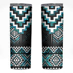 Paua Shell Taniko Pattern Aotearoa Skinny Tumbler Niho Taniwha Mix Poutama
