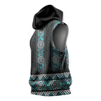 Paua Shell Taniko Pattern Aotearoa Sleeveless Hoodie Niho Taniwha Mix Poutama - Aussie Hoodie