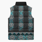 Paua Shell Taniko Pattern Aotearoa Sleeveless Puffer Jacket Niho Taniwha Mix Poutama - Aussie Hoodie