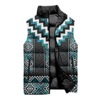 Paua Shell Taniko Pattern Aotearoa Sleeveless Puffer Jacket Niho Taniwha Mix Poutama - Aussie Hoodie