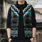 Paua Shell Taniko Pattern Aotearoa Sleeveless Puffer Jacket Niho Taniwha Mix Poutama - Aussie Hoodie