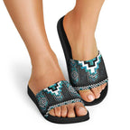 Paua Shell Taniko Pattern Aotearoa Slide Sandals Niho Taniwha Mix Poutama - Aussie Hoodie