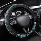 Paua Shell Taniko Pattern Aotearoa Steering Wheel Cover Niho Taniwha Mix Poutama