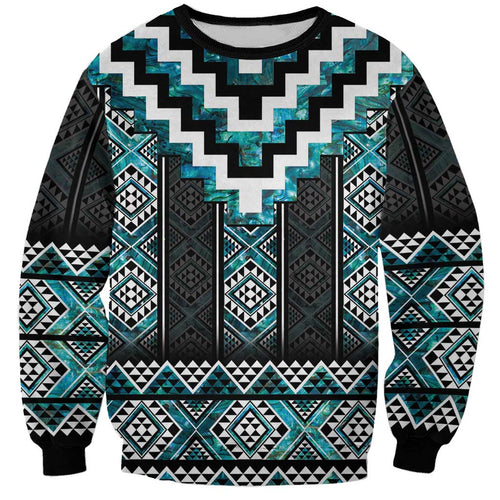 Paua Shell Taniko Pattern Aotearoa Sweatshirt Niho Taniwha Mix Poutama
