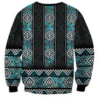 Paua Shell Taniko Pattern Aotearoa Sweatshirt Niho Taniwha Mix Poutama