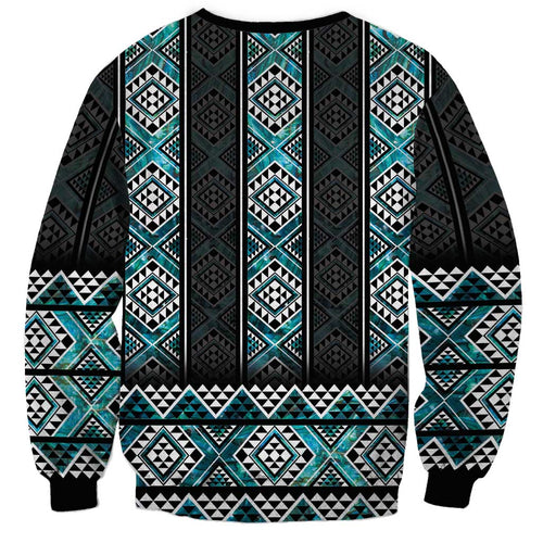 Paua Shell Taniko Pattern Aotearoa Sweatshirt Niho Taniwha Mix Poutama