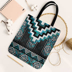 Paua Shell Taniko Pattern Aotearoa Tote Bag Niho Taniwha Mix Poutama - Aussie Hoodie