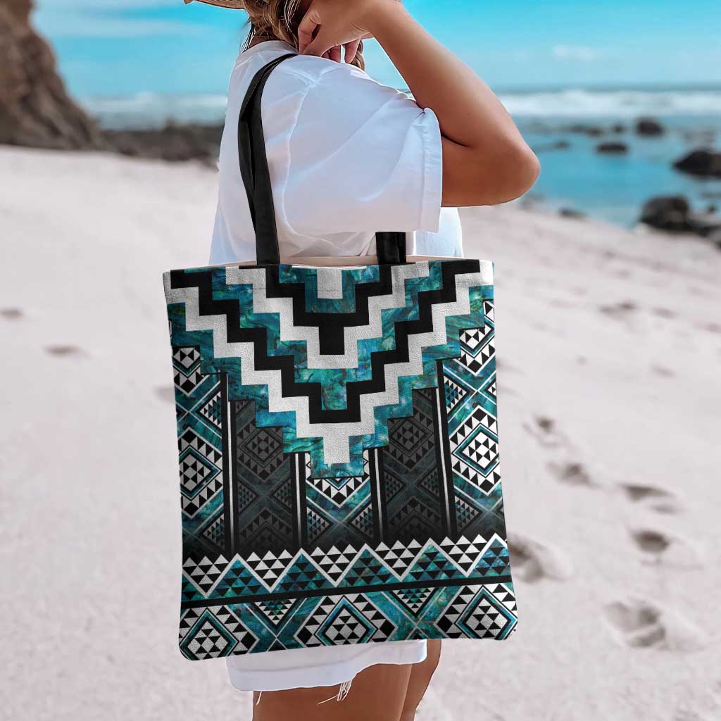 Paua Shell Taniko Pattern Aotearoa Tote Bag Niho Taniwha Mix Poutama - Aussie Hoodie