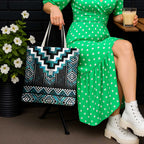 Paua Shell Taniko Pattern Aotearoa Tote Bag Niho Taniwha Mix Poutama - Aussie Hoodie