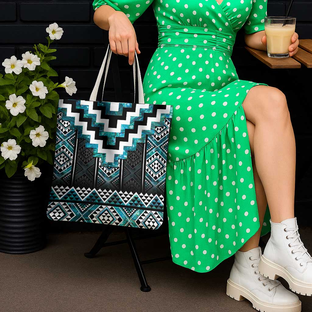 Paua Shell Taniko Pattern Aotearoa Tote Bag Niho Taniwha Mix Poutama - Aussie Hoodie