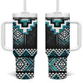 Paua Shell Taniko Pattern Aotearoa Tumbler With Handle Niho Taniwha Mix Poutama