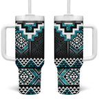Paua Shell Taniko Pattern Aotearoa Tumbler With Handle Niho Taniwha Mix Poutama