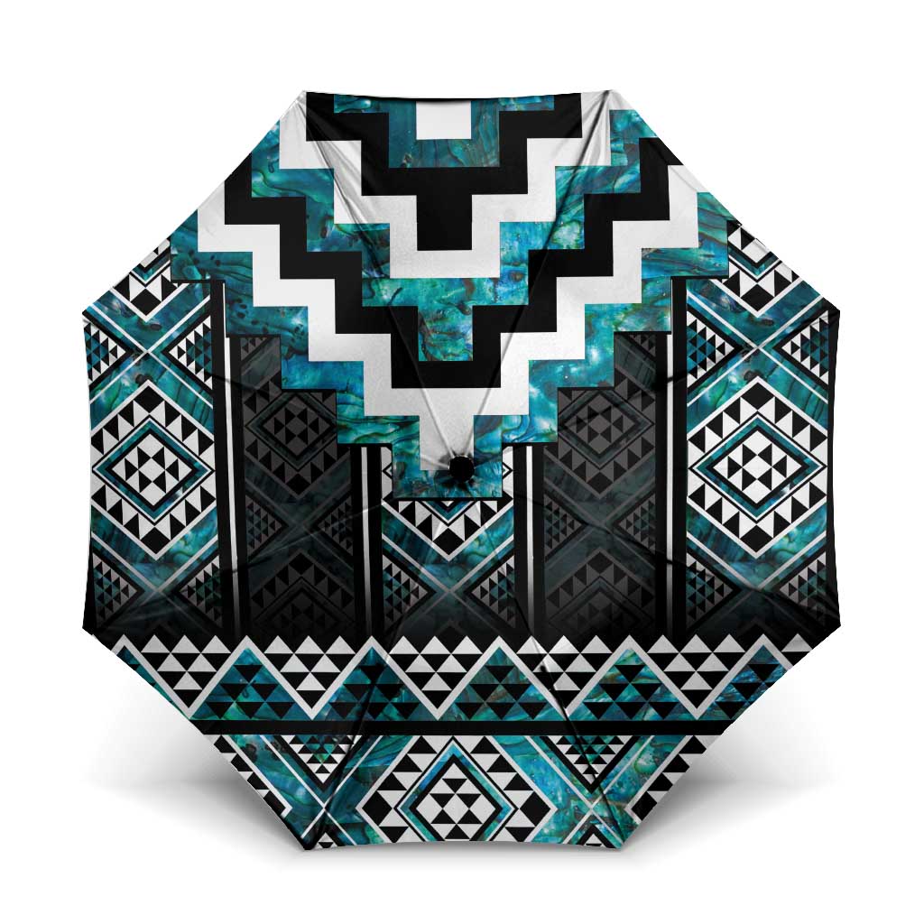 Paua Shell Taniko Pattern Aotearoa Umbrella Niho Taniwha Mix Poutama - Aussie Hoodie