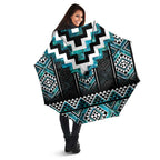 Paua Shell Taniko Pattern Aotearoa Umbrella Niho Taniwha Mix Poutama - Aussie Hoodie