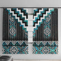 Paua Shell Taniko Pattern Aotearoa Window Curtain Niho Taniwha Mix Poutama
