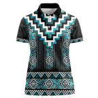Paua Shell Taniko Pattern Aotearoa Women Polo Shirt Niho Taniwha Mix Poutama