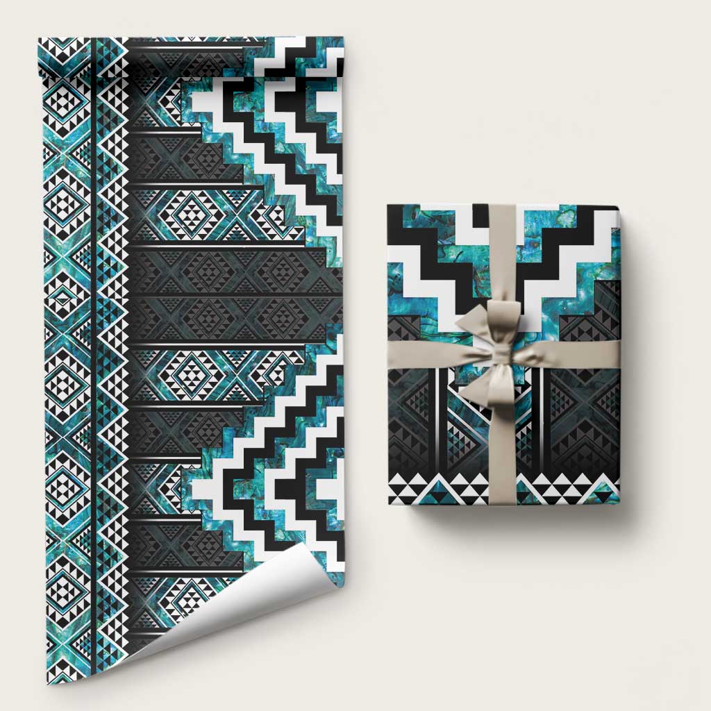 Paua Shell Taniko Pattern Aotearoa Wrapping Paper Niho Taniwha Mix Poutama - Aussie Hoodie