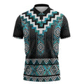 Paua Shell Taniko Pattern Aotearoa Zipper Polo Shirt Niho Taniwha Mix Poutama - Aussie Hoodie