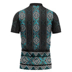 Paua Shell Taniko Pattern Aotearoa Zipper Polo Shirt Niho Taniwha Mix Poutama - Aussie Hoodie