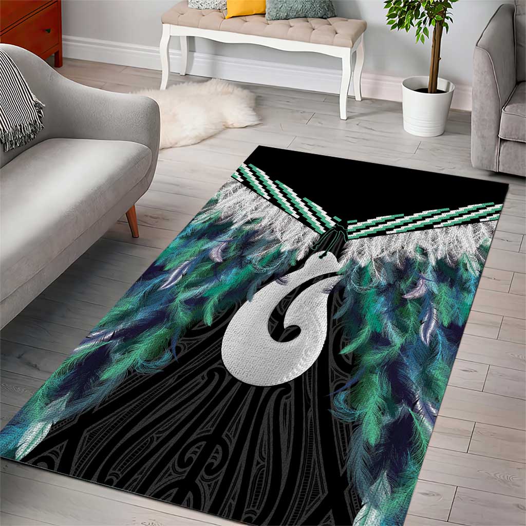 Aotearoa Korowai Motif Area Rug Hei Matau Poutama Maori Pattern