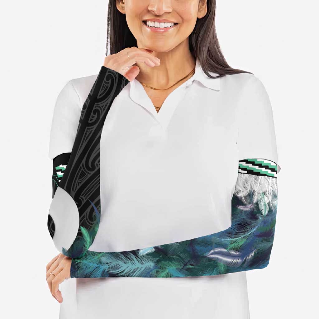 Aotearoa Korowai Motif Arm Sleeves Hei Matau Poutama Maori Pattern - Aussie Hoodie