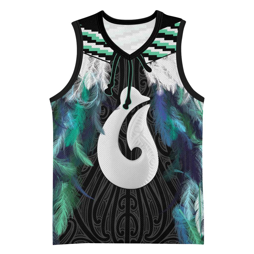 Aotearoa Korowai Motif Basketball Jersey Hei Matau Poutama Maori Pattern - Aussie Hoodie