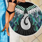 Aotearoa Korowai Motif Beach Blanket Hei Matau Poutama Maori Pattern
