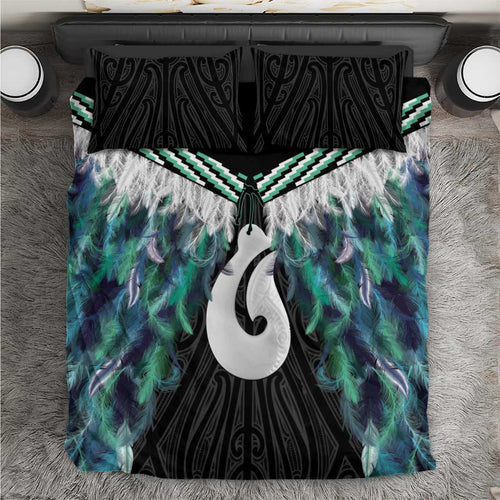 Aotearoa Korowai Motif Bedding Set Hei Matau Poutama Maori Pattern