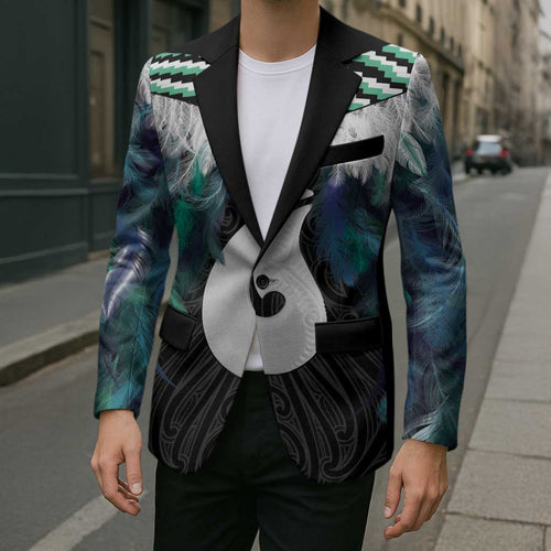 Aotearoa Korowai Motif Blazer Hei Matau Poutama Maori Pattern - Aussie Hoodie
