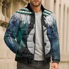 Aotearoa Korowai Motif Bomber Puffer Jacket Hei Matau Poutama Maori Pattern - Aussie Hoodie